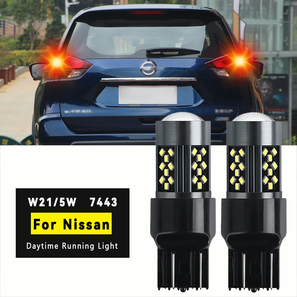 2x For Nissan X-Trail T31 T32 2007-2019, Pathfinder R52 2013-2019,Versa Note 2014-2018 LED Brake Light Lamp W215W 7443 T20