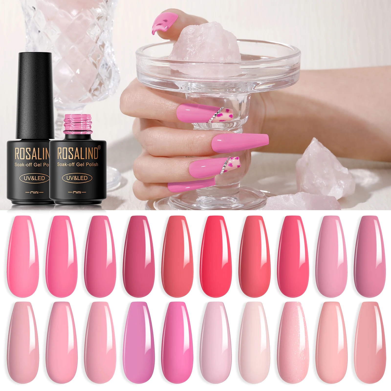 ROSALIND różowy nago neonowe kolory żelowy lakier do paznokci Semiperment UV lakier hybrydowy Manicure paznokcie lakier do paznokci podkład Top Coat