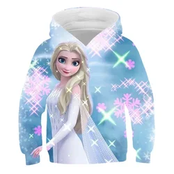 Frozen 2 Hoodies Elsa Princess Spring Autumn Girls Long Sleeves Sweatshirts Clothes Cartoon Casual Sport Hooded Tops 1-14 Years