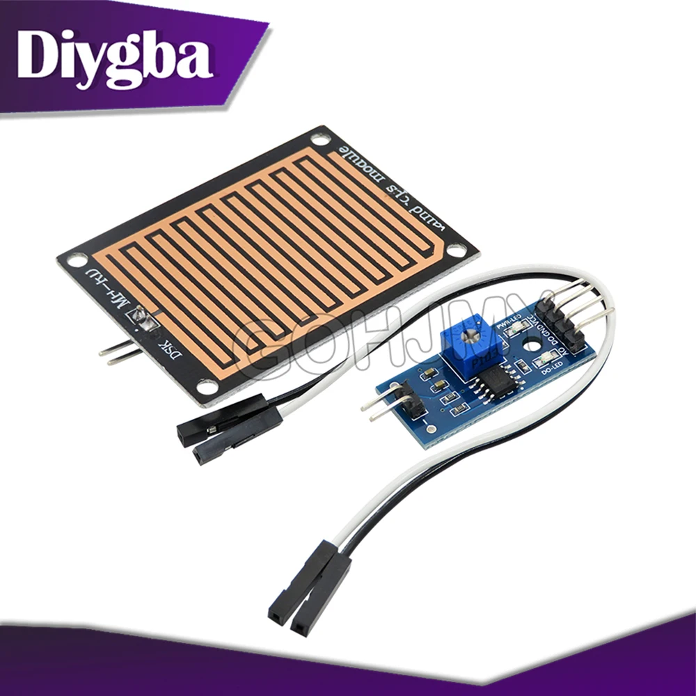 DC 3.3V-5V raindrop detection sensor module, double-sided rain weather module, high humidity sensitivity DIYGBA