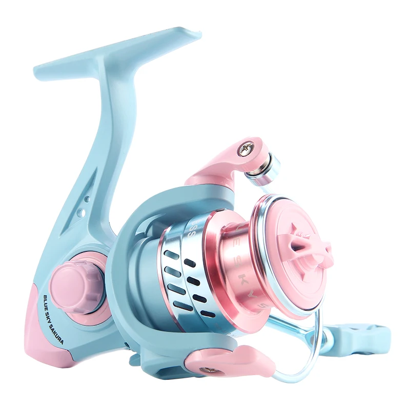Blau Rosa 1500-4000 Spinn-Angelrolle 5,2:1 Übersetzungsverhältnis Max. Zugkraft 8 kg glatt und empfindlich für Fernguss in großer Entfernung