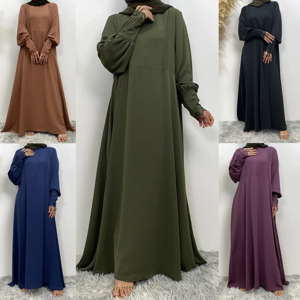 

New Muslim Loose Solid Abaya for Women Kimono Dubai Zipper Front Robe Moroccan Long Dress Jalabiya Arab Ramadan Women Kaftan