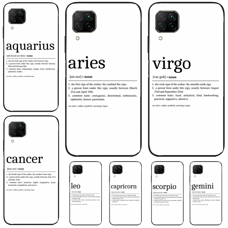 ZODIAC SIGNS HOROSCOPE ASTRONOMY For Huawei Nova Y91 Y90 Y61 Y60 Y70 5T Nova 9 10 SE 11 3i 7i 8i P20 P40 Lite P30 Pro Case