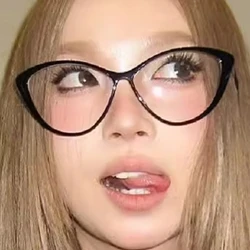 Women Retro Anti-Blue Light Cat Eye Frame Glasses Vintage Leopard Computer Eye Production Eyeglasses Classic Plain Spectacles