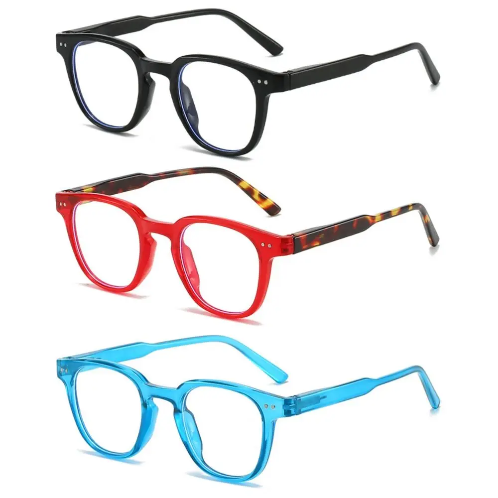 Gafas de bloqueo de luz azul con remaches, montura cuadrada, patas de resorte, gafas antiluz azul, gafas de ordenador sin receta, Unisex