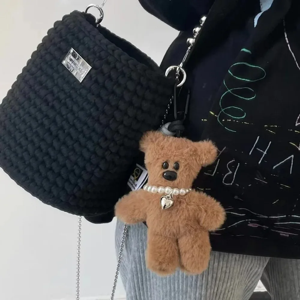 Llavero de Peluche con Osito de 15 cm, Colgante para Mochila, Cadena Anticaídas de Dibujos Animados, Lindo Llavero para Coche, Accesorios para Bolsos de Mujer