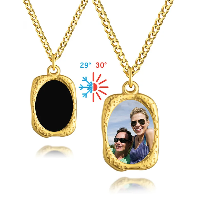 DHQH Wholesale Customized Photo Necklace Hidden Personalized Picture Hot Activation Magic Oval Necklace Christmas Gift for Her