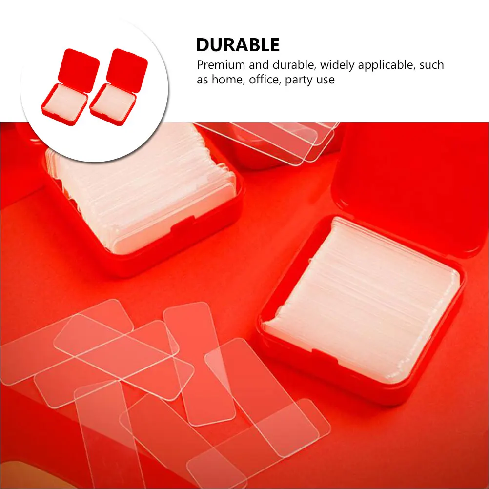 

2 Boxes Traceless Double sided Tape PVC Acrylic Strong Adhesive Office Party Washable Removable Stickers