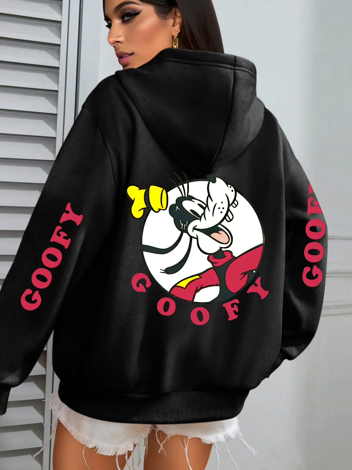 

Women Disney Goofy Fashion Hoodies Oversized Streetwear Unisex Sweatshirts Autumn and Winter Fleece Casual Versatile