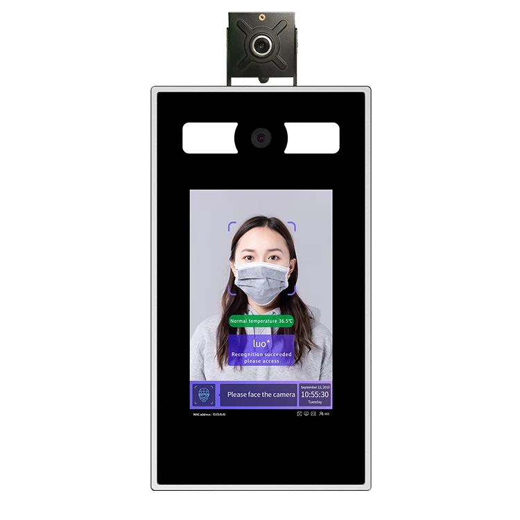 7-Inch Biometric Access Control Terminal Face Recognition And Temperature Measurement Device With Camera