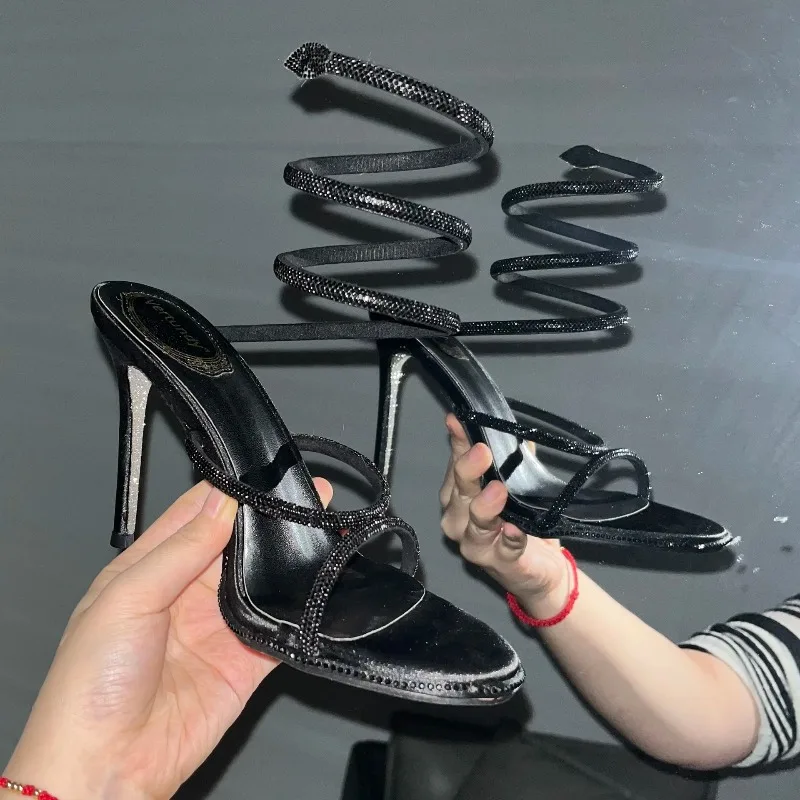 

Fashion Womens Shoes Luxury Rhinestone Strap High Heels Designer Shoes for Women New Banquet Formal Shoes Brand Zapatos De Mujer