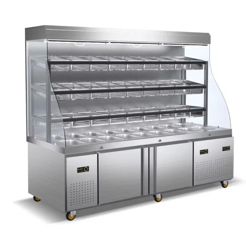 

Commercial Vertical Food Display Cabinet-Night Curtain Shelf Refrigerated Spicy Hot Pot Freezer for Catering & Restaurants