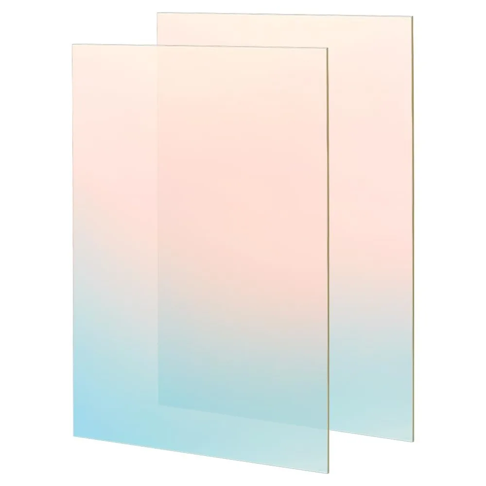 2 Stück schillernde Acrylplatten, 2,5 mm dick, Regenbogen-Plexiglasplatte, rechteckige Kunststoffplatte für Kunstprojekte, Bastelset