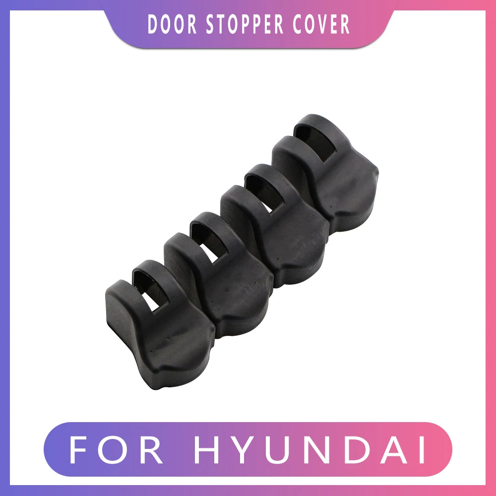 4 Pcs/Set ABS Black Car Door Stopper Protection Cover Sticker for Hyundai Tucson Ix35 Solaris Sonata 8 9 Verna Santa Fe Elantra