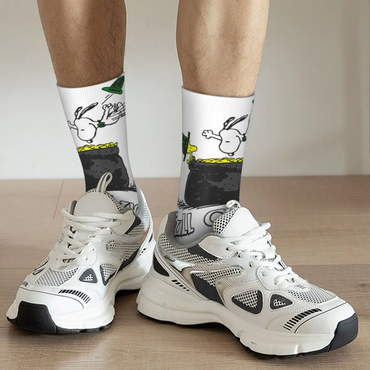 Sweat Absorbing Crew Socks para homens e mulheres, colorido, amendoim, Papai Noel, inverno, quente, Woodstock, O'Luck