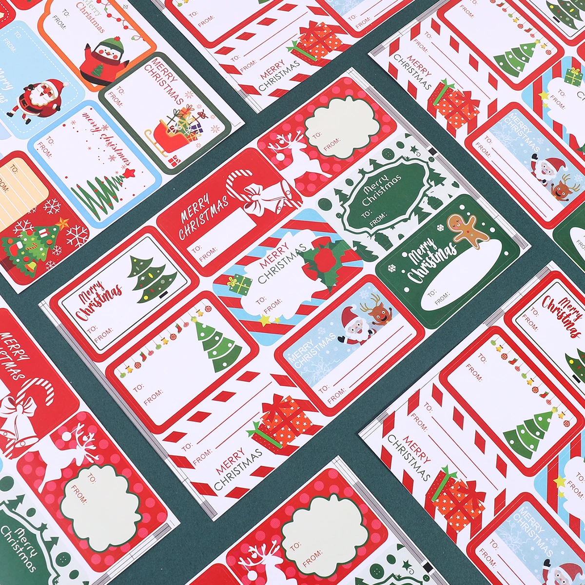 10 sheets/package of creative Christmas-themed stickers, various designs for sticker labels, for decorating holiday gifts