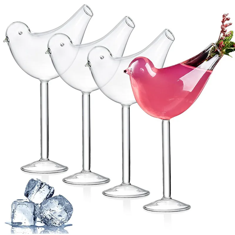 Creative Cocktail Glass Bird Design Clear Cocktail Glass Novelty Drink Cup for KTV Bar Night Party Cocktail kit