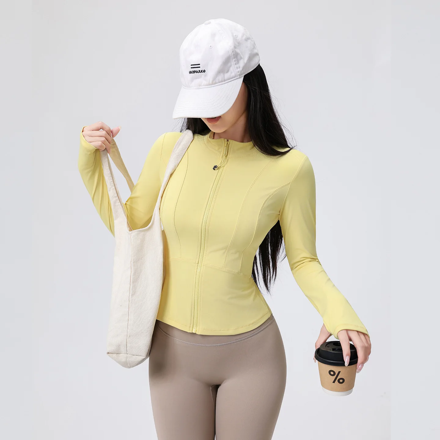 

Women’s Spring/Autumn Yoga Jacket, Slim-Fit Quick-Dry Breathable Long-Sleeve Running Athletic Top for Gym & Fitness