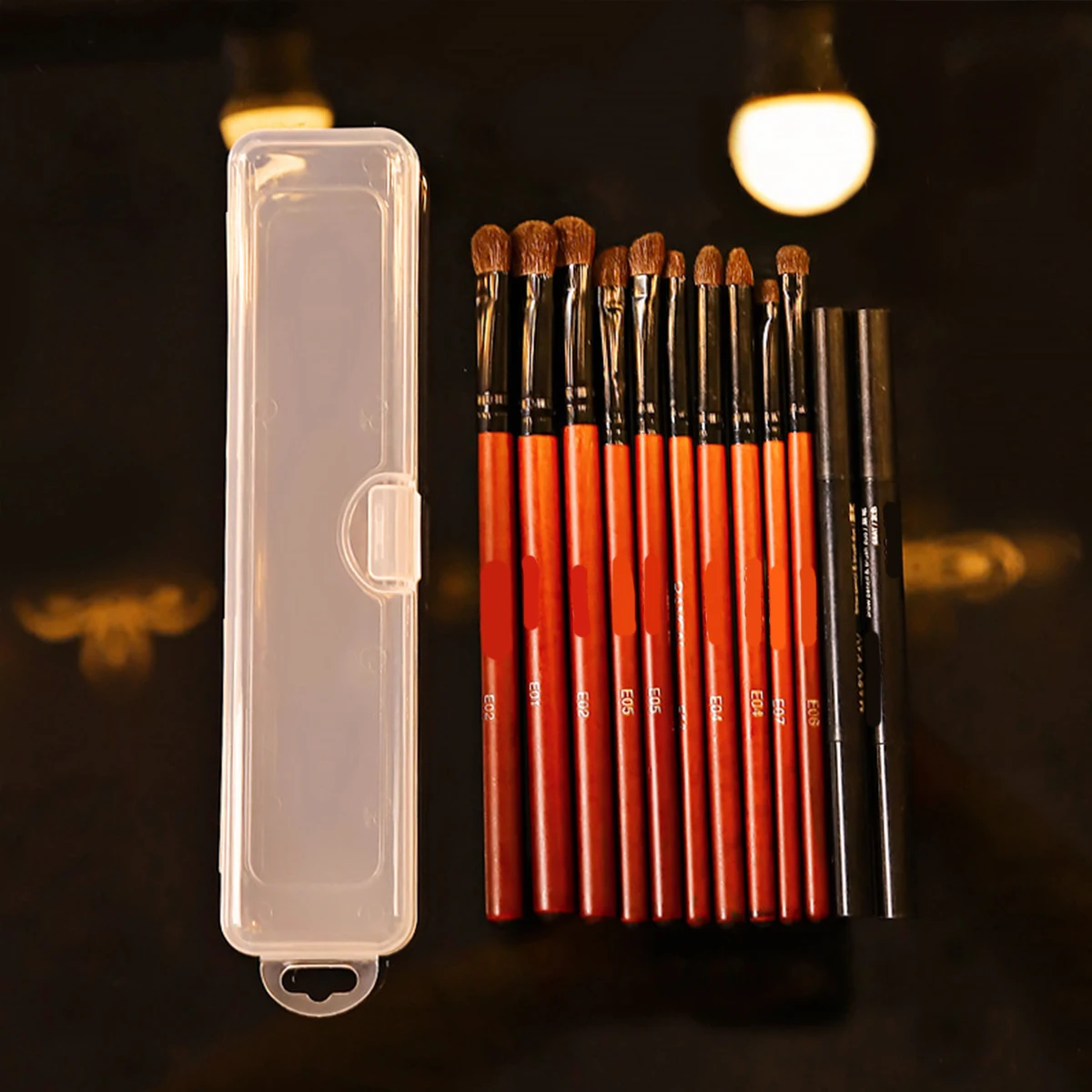1pc transparente flip-top caixa de armazenamento portátil, caixa de escova de maquiagem, organizador de escova de dentes de lápis de sobrancelha, armazenamento de escova cosmética con