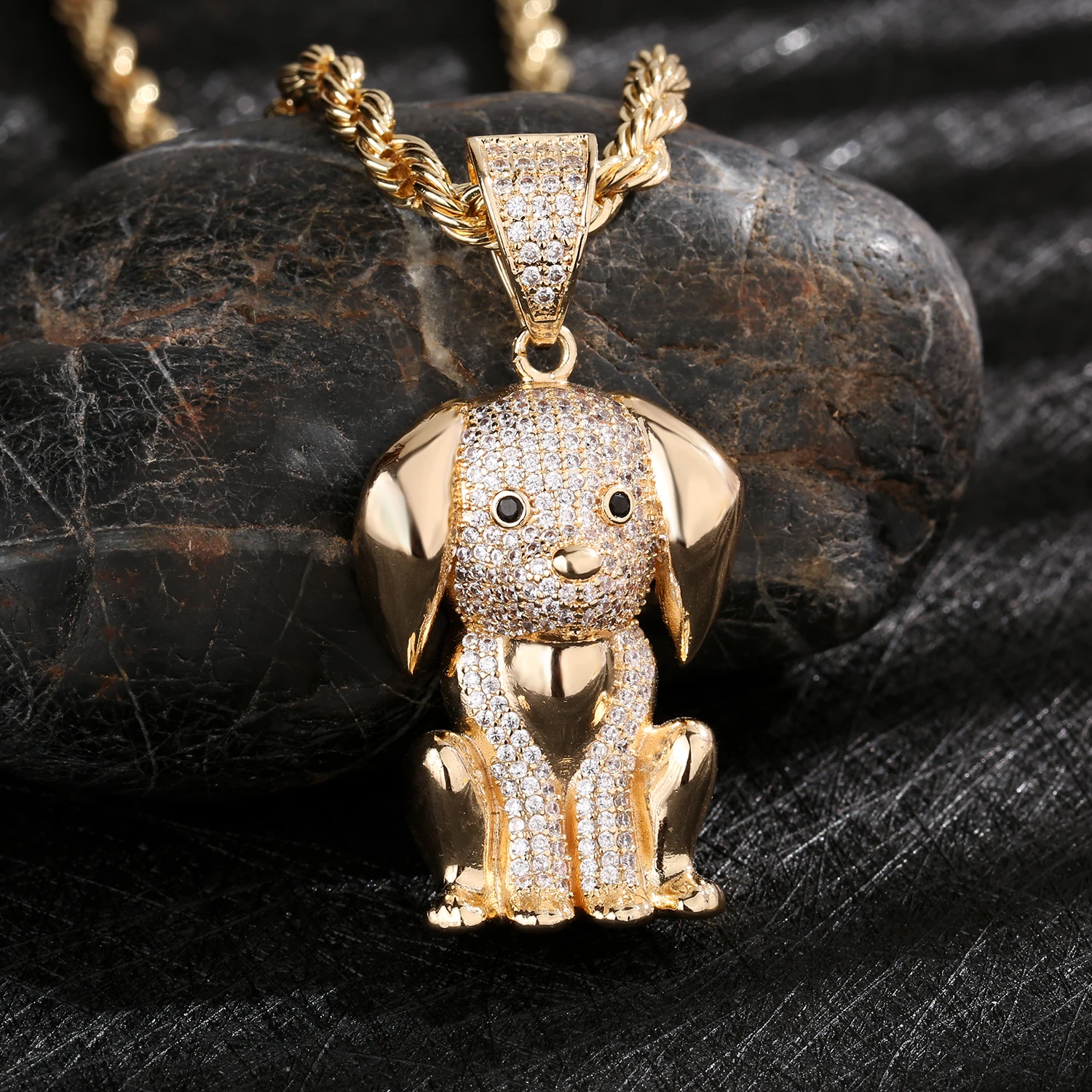 Collier pendentif en forme d'animal pour garçons et filles, collier de chien mignon, bijoux 3D, variété, anneau de starter, cadeaux d'anniversaire