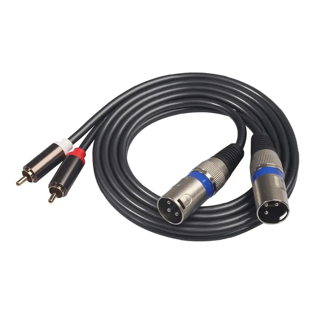 كابل 2RCA إلى 2XLR، (شديد التحمل) 2RCA ذكر إلى 2XLR ذكر ستيريو لكابل محول الصوت - 5 أقدام