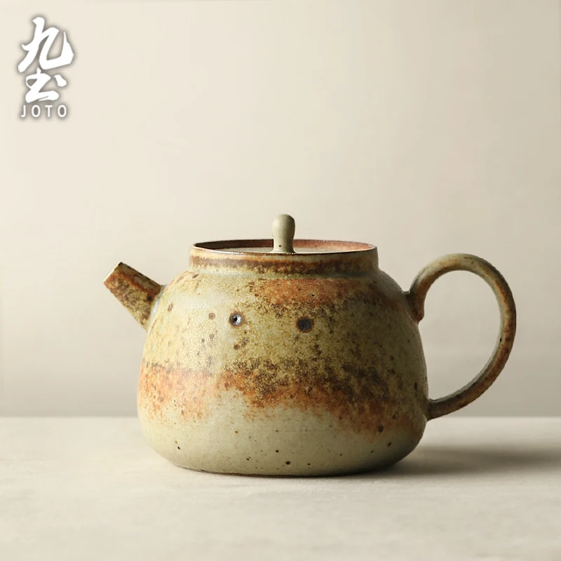 

JOTO Easy to Clean Handcrafted Rustic Kiln-Glazed High-Quality Ceramic Small Teapot CHR0634