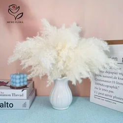 Natural Dried Flower Fluffy White Pampas Grass Bouquet Decoration DIY for Bohemian Home Living Rooms Wedding Bedrooms and Vases