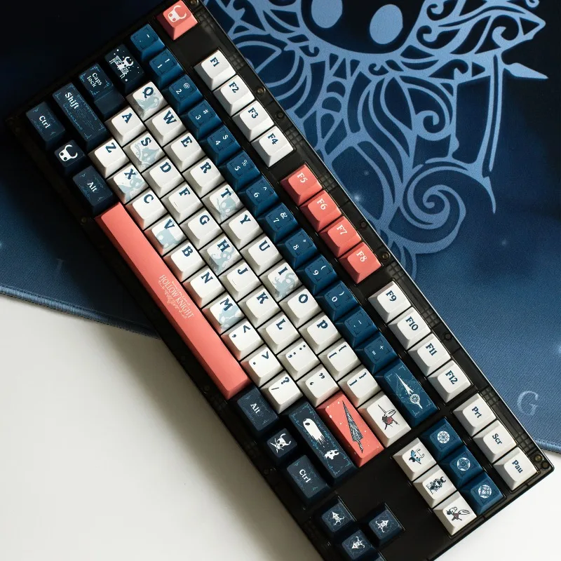 

Hollow Knight Theme Keycaps Set Customized PBT Sublimation Cherry Profile Keyboard Caps for Mechanical Keyboard Accessories