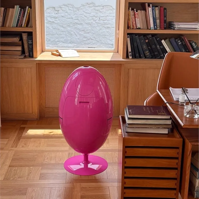 

Open Top Kitchen Trash Can Flat Floor Decorative Bin Large Dinosaur Egg Shaped Eco-Friendly Waste Bin for Premium Villa