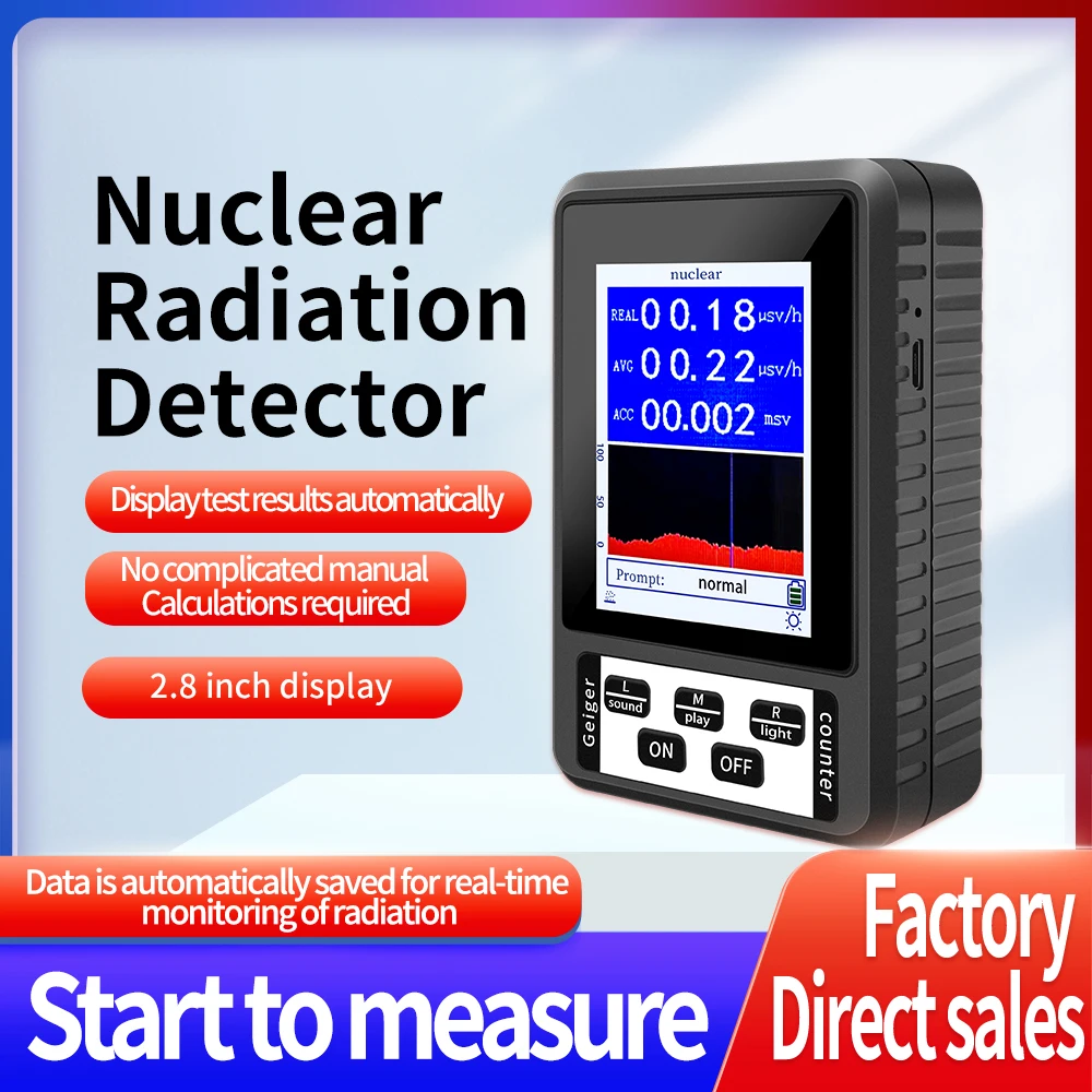 Nuclear Radiation Detector Color Display Screen Geiger Counter Personal BR-9B XR-1 Dosimeter Marble Detector Beta Gamma