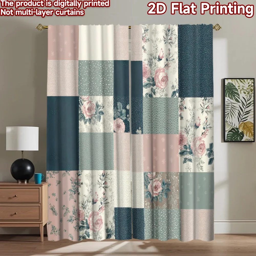 

1pc 2D flat Photography Backdrop Popular Scene Backdrop Floral Patchwork Squares 100% Polyester Party Decorations for Suitable