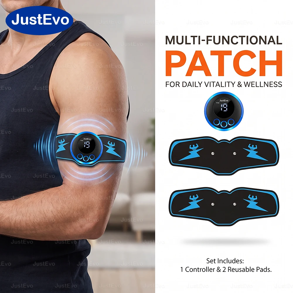 JustEvo Multi-Functional  Massager, 19 Intensity Levels, 8 Modes, Type-C Rechargeable Portable Relaxation Device for Neck, Arm,