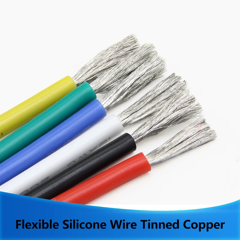 1/5/10m Soft Silicone Cable Car Battery Automotive Wiring 30 28 26 24 22 20 18 16 14 12 10 8 6AWG Heat-resistant Electrical Wire