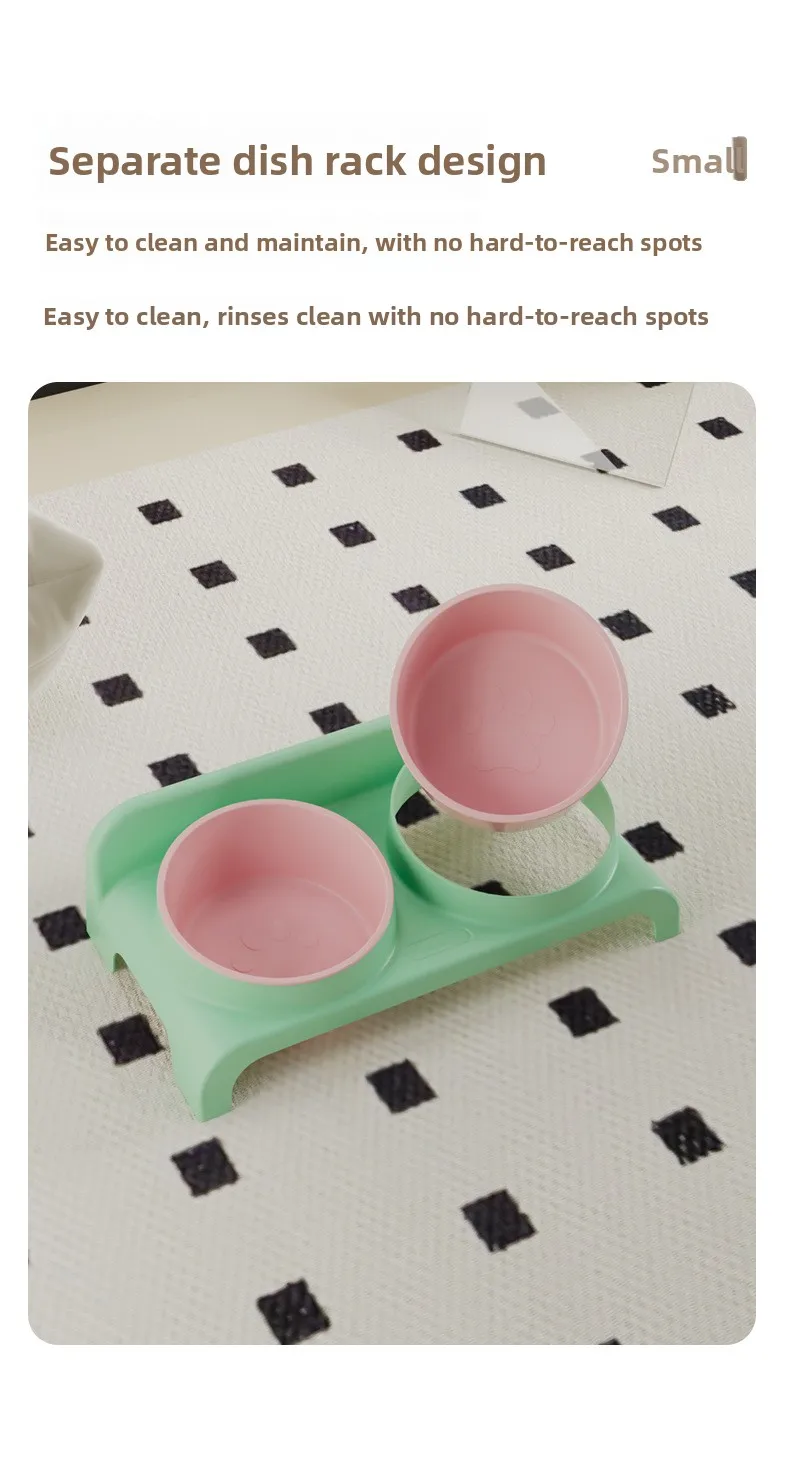 Höhenverstellbarer Doppel-Futternapf für Hunde & Katzen, Erhöhtes Futter- & Wassernapf-Set, Ergonomisches Nackenschutz-Fütterungszubehör – Detail 5