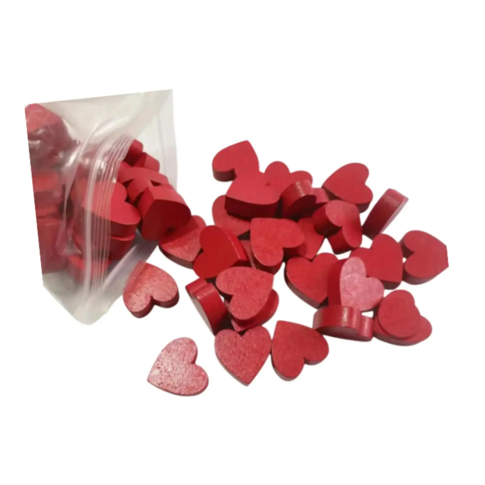 100x Valentine's Day Heart Wood Sign Gifts Decorative Romantic Figurine for Fireplace Farmhouse Home Table Decor Shelf Birthdays
