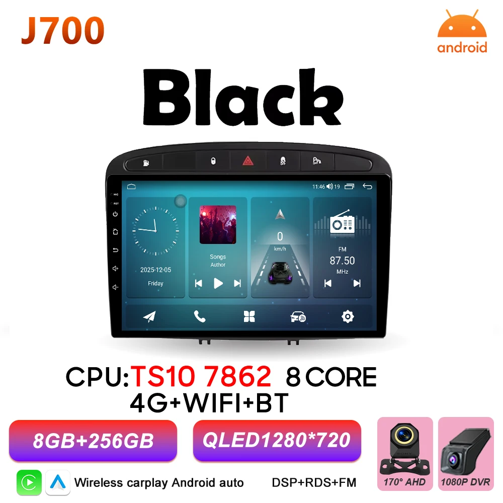 Android 16 autoradio voor Peugeot 308 308SW 408 2007 2008 2009 2010 2011 - 2020 Carplay Video Head Unit Autoradio RSD 2k scherm