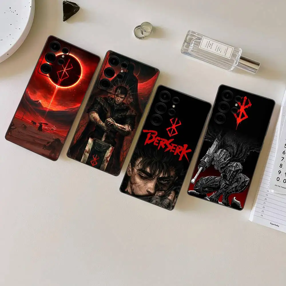 

Classic Fantasy Anime B-Berserk Phone Case For Samsung S 24 Fe 25 Ultra Plus 20 Lite 21 30 22 23 24 22 Ultra 5G Fundas