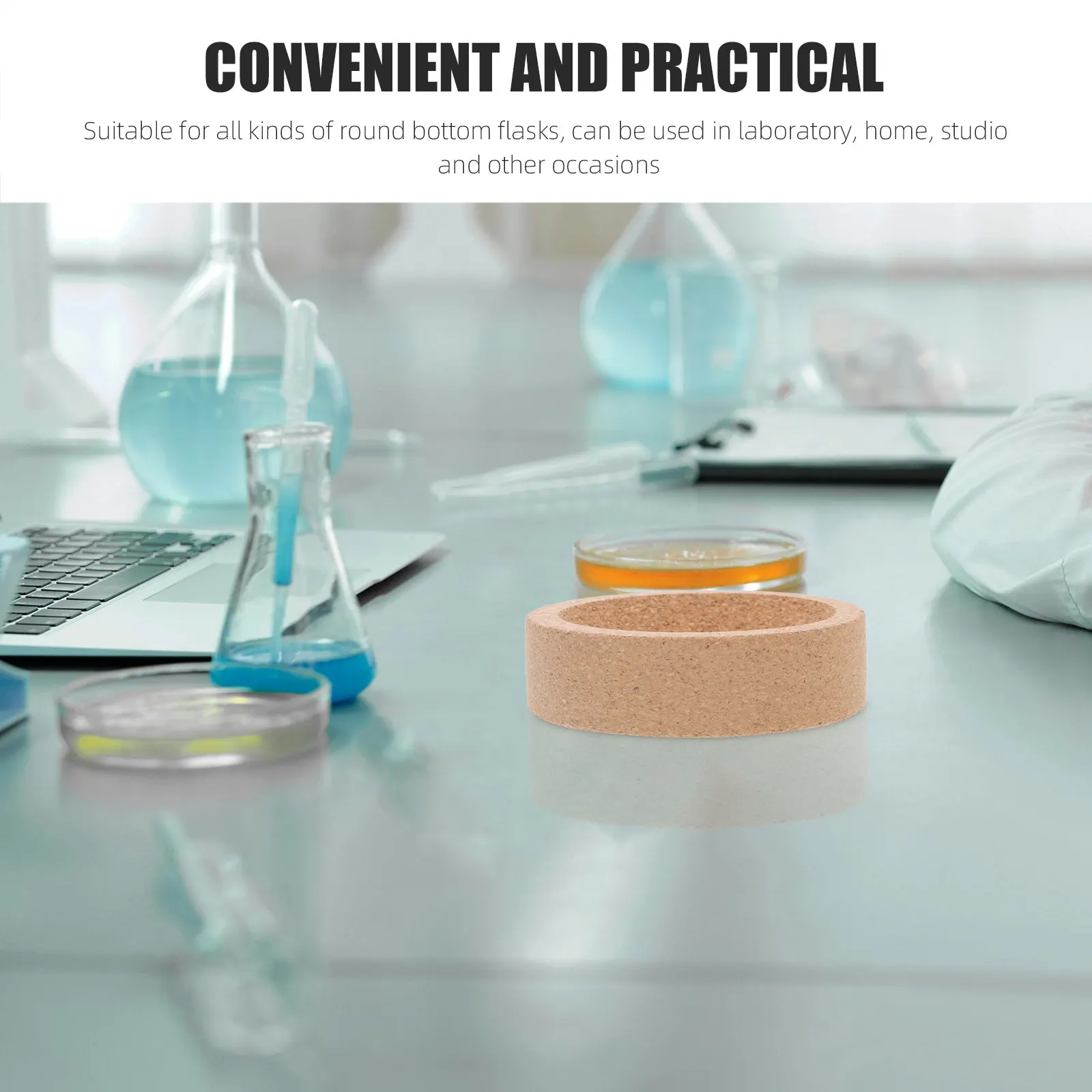 Cork Flask Stand for Round Bottom Flasks Laboratory Supplies Antislip Cushioning Protection Lab Flask Support Cork Ring Holder view 6