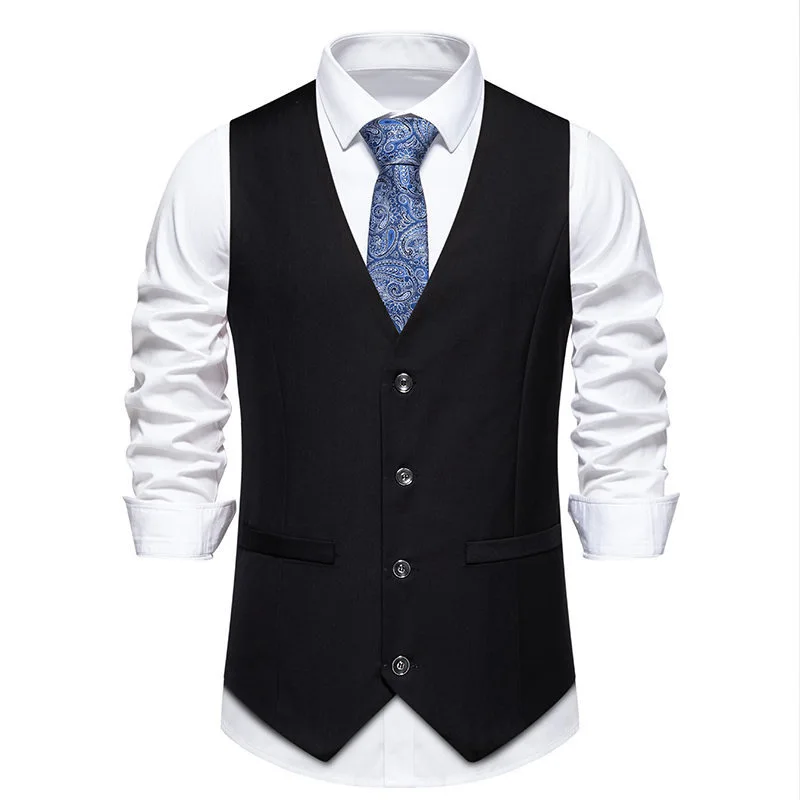 

1277Vest herringbone thick business men's casual vest trendy groom suit