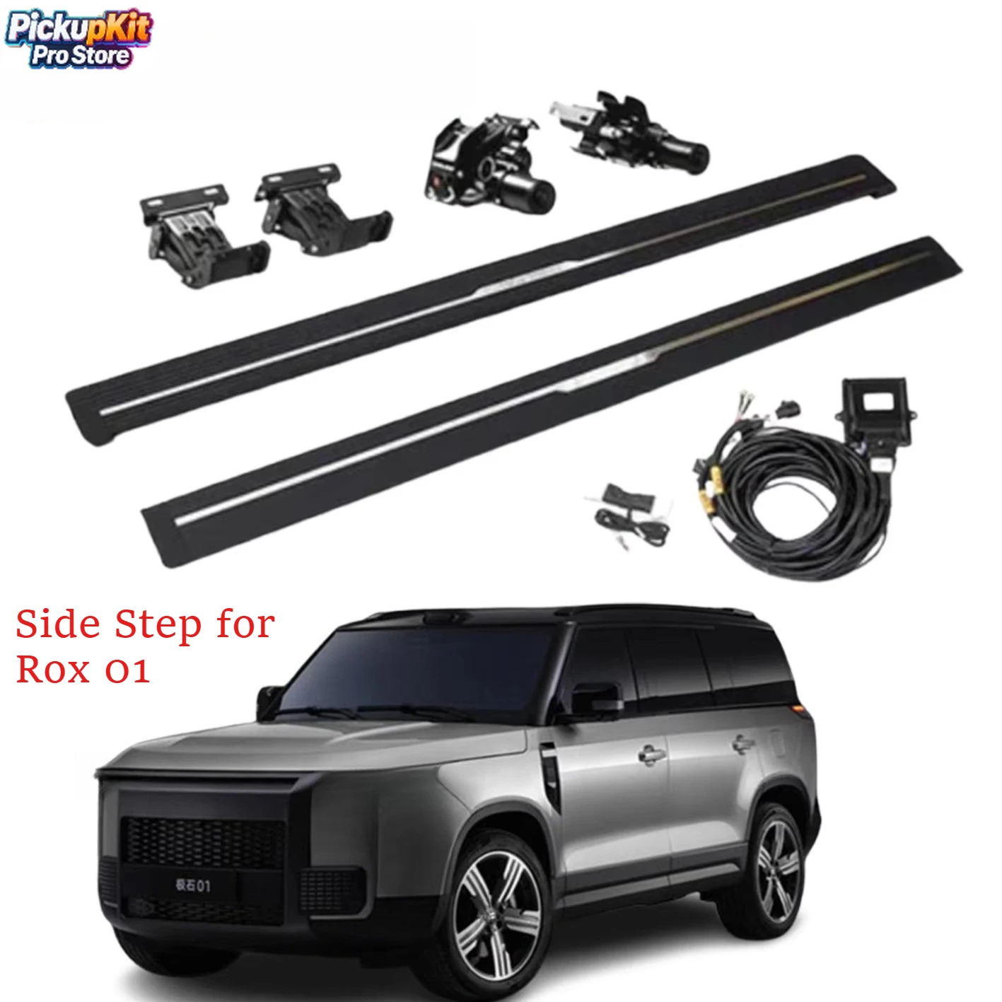 

Электрические выдвижные подножки Power Running Boards из алюминия для Rox 01