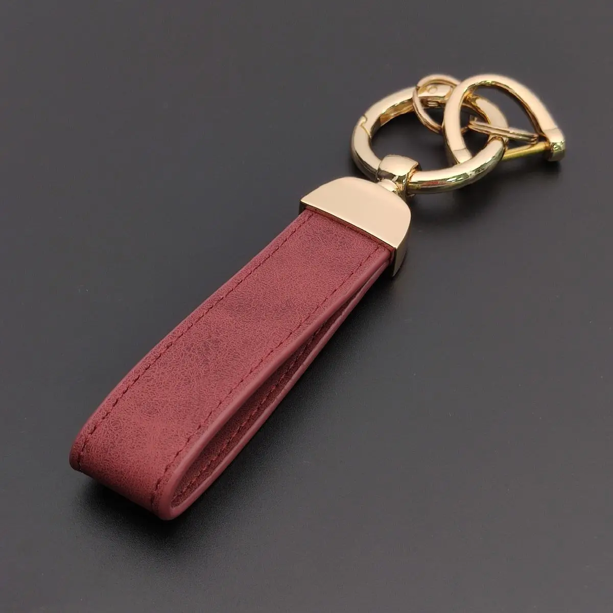 Personalized Leather Key Chain Ring, Custom Gift