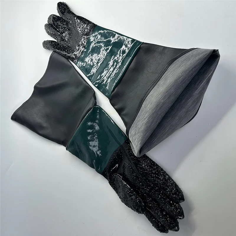 A92p luvas de borracha explosão para jateamento sandblaster areia explosão gabinete luvas jateamento substituição 23.6 Polegada