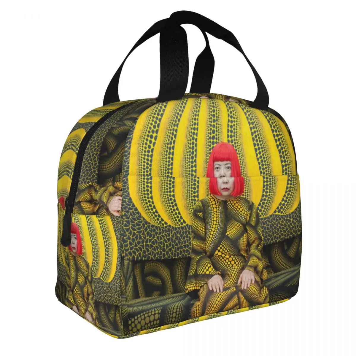 Pumpkins Insulated Lunch Bag Thermal Bag Meal Container Yayoi Kusama Art Abstract Dots Polka Pop Aesthetic Lunch Box Tote Work