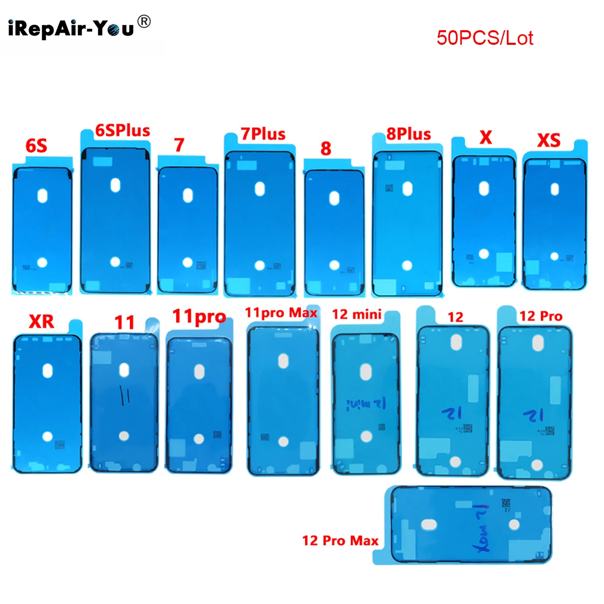 50PCS 3 layers Waterproof Sticker For iPhone 14 Pro max Plus 12 11