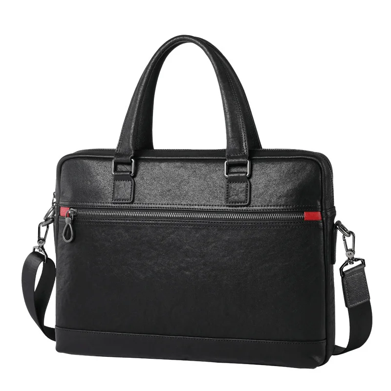 حقيبة أعمال عصرية كاجوال عصرية راقية من الجلد الطبيعي للرجال حقيبة يد من جلد البقر بطبقة علوية #5