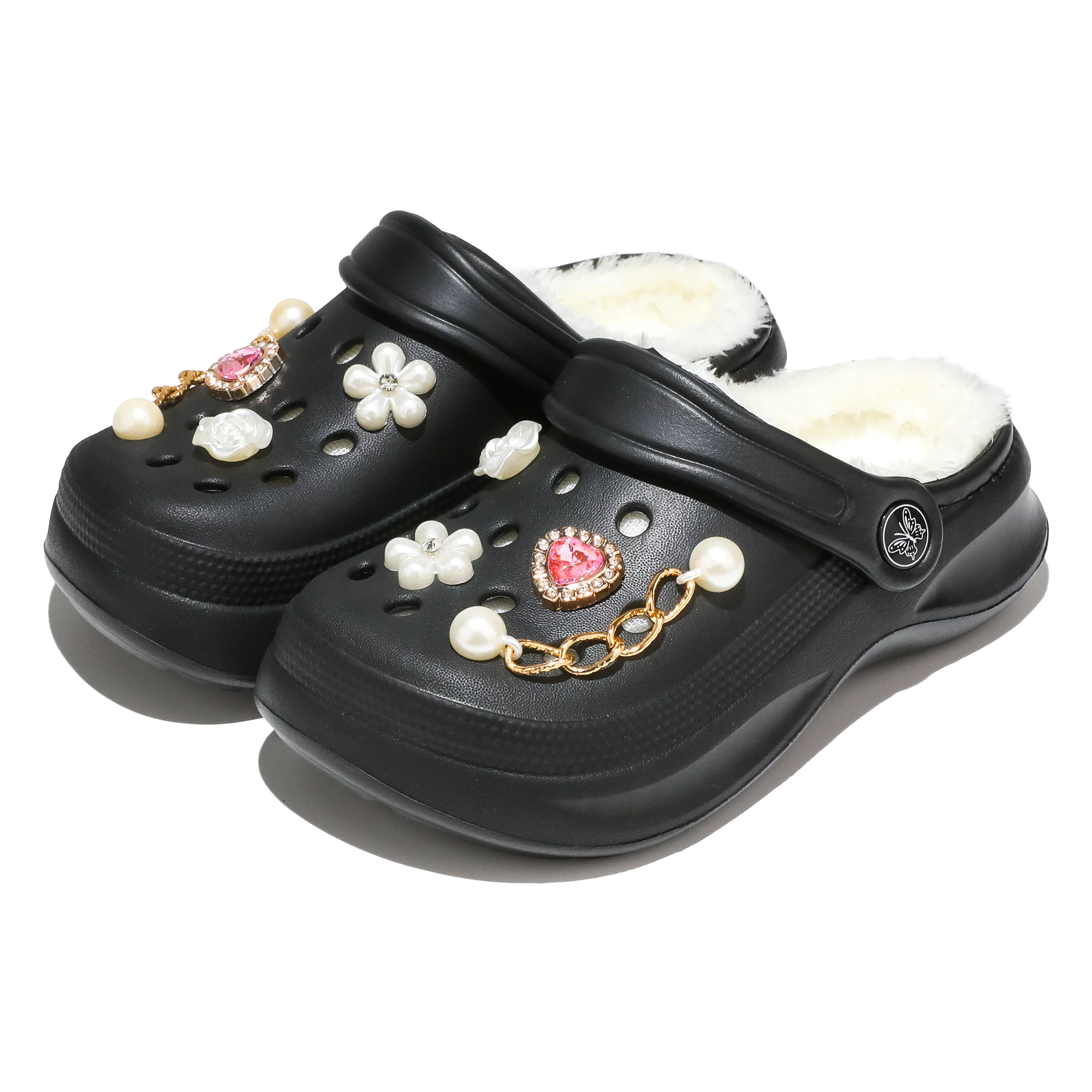 Kinder-Clogs und -Mules mit Fellfutter, leichte Garten-Schuhe mit Baumwollfutter, warme Hausschuhe für Jungen, Mädchen und Kleinkinder, 168. – Detail 13