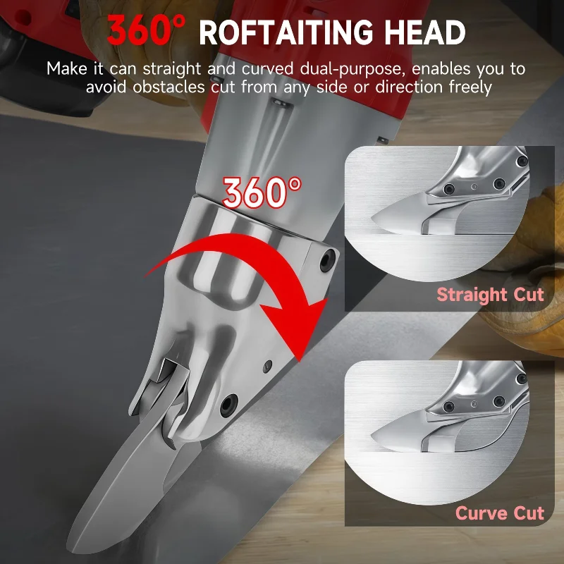 Tijera de hierro eléctrica sin escobillas, cizalla de Metal inalámbrica de 400W, 2 velocidades variables con herramienta eléctrica de luz LED para batería Milwaukee de 18v