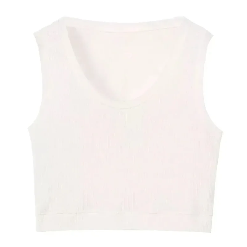 2024 Summer New Women's Fashion Luxury Sweatshirt U-neck Sleeveless Embroidered T-shirt Logo