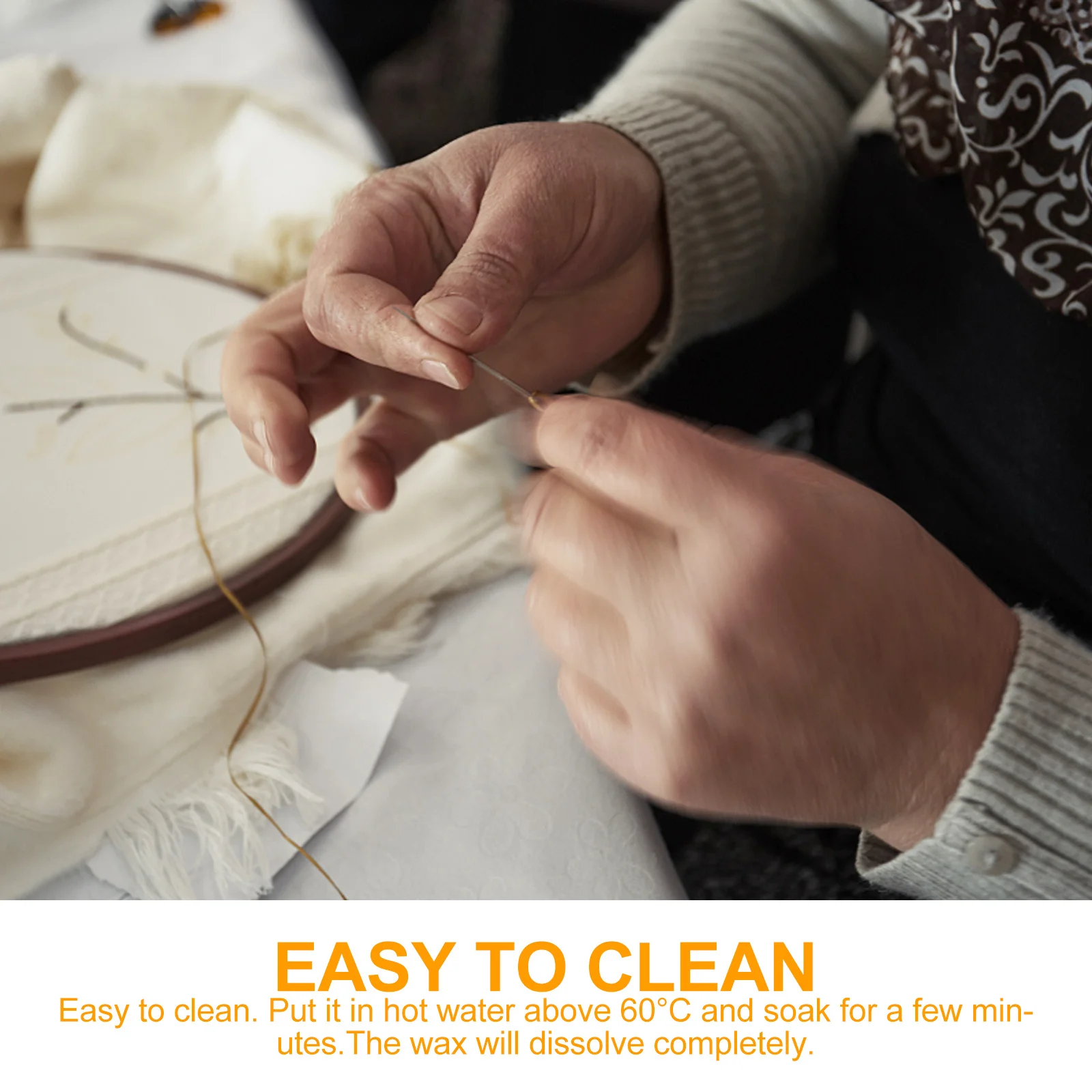 

50Pcs Cross Stitch Thread Wax Professional Grade Water Soluble Sewing Craft Accessory for Embroidery Quilting DIY Projects