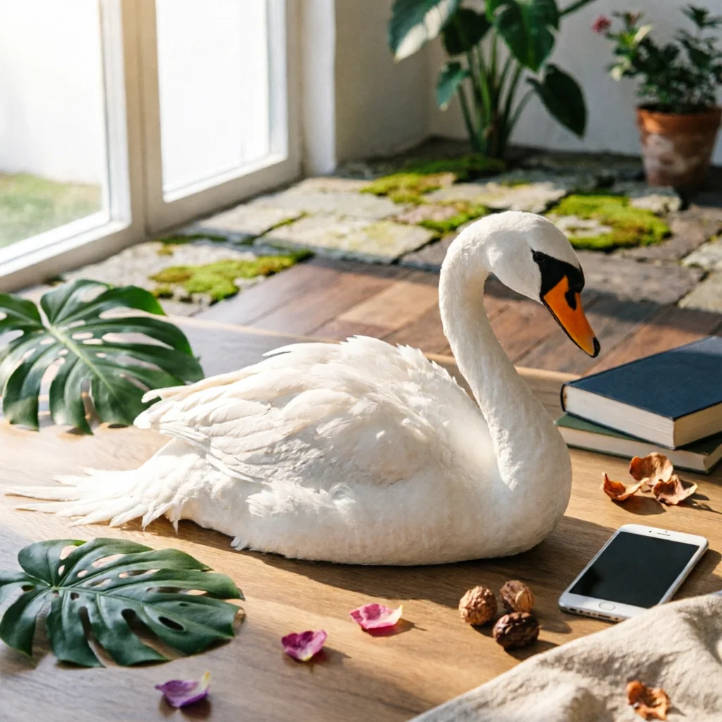 Floating Swan Figurine Lifelike Floating Swan Ornament Water Ornament Weather-Resistant for Courtyard